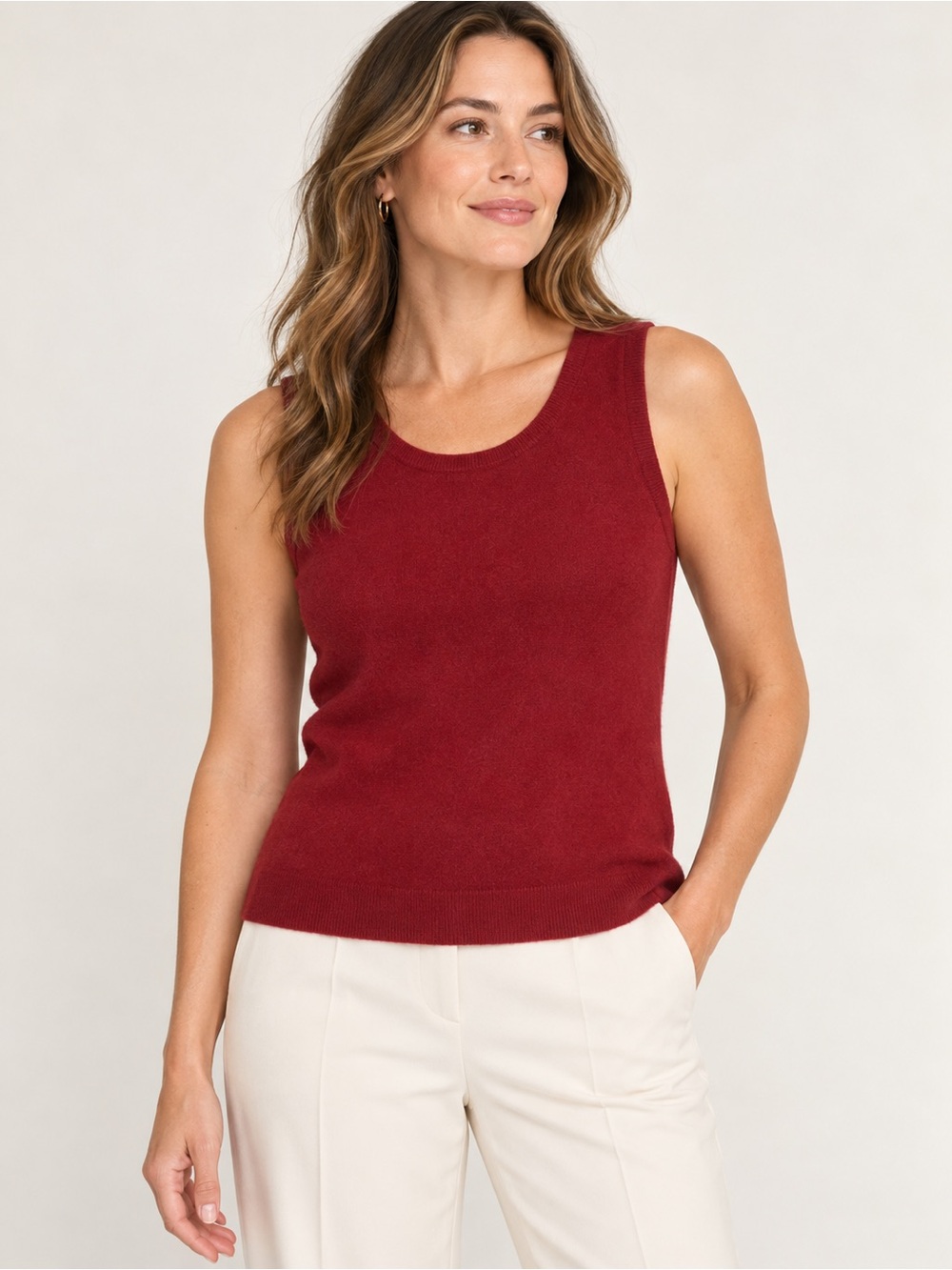 Lafayette 148 Sweater Tank Red Cashmere Or Wool Women S Base Layer Quiet Luxury